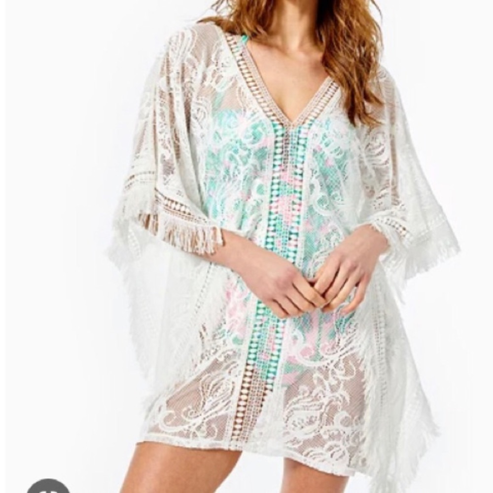 Lilly Pulitzer Skyla caftan cover up resort white medium